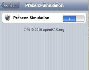 openHAB - Oberfläche: Präsenzsteuerung